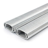 Silver metal hog rings, two coiled rolls with crimped loops
