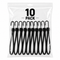 Black bungee cord loop ties with metal hooks, 10-pack