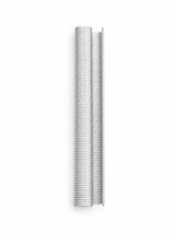 Stack of silver C-ring staples for hog ring tool