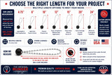 Canopy ball bungee length options diagram with multiple bungees and black balls