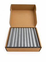 Open box of silver C-ring staples for hog ring tool