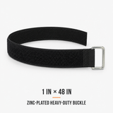 1 inch by 48 inch black hook-and-loop cinch strap with zinc-plated buckle