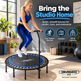 Bungee Fit Studio-grade bungee rebounder, 47.5-Inch Fitness Trampoline with Handlebar, , 40 cords, 8-leg frame, adjustable handle, 550 lb capacity