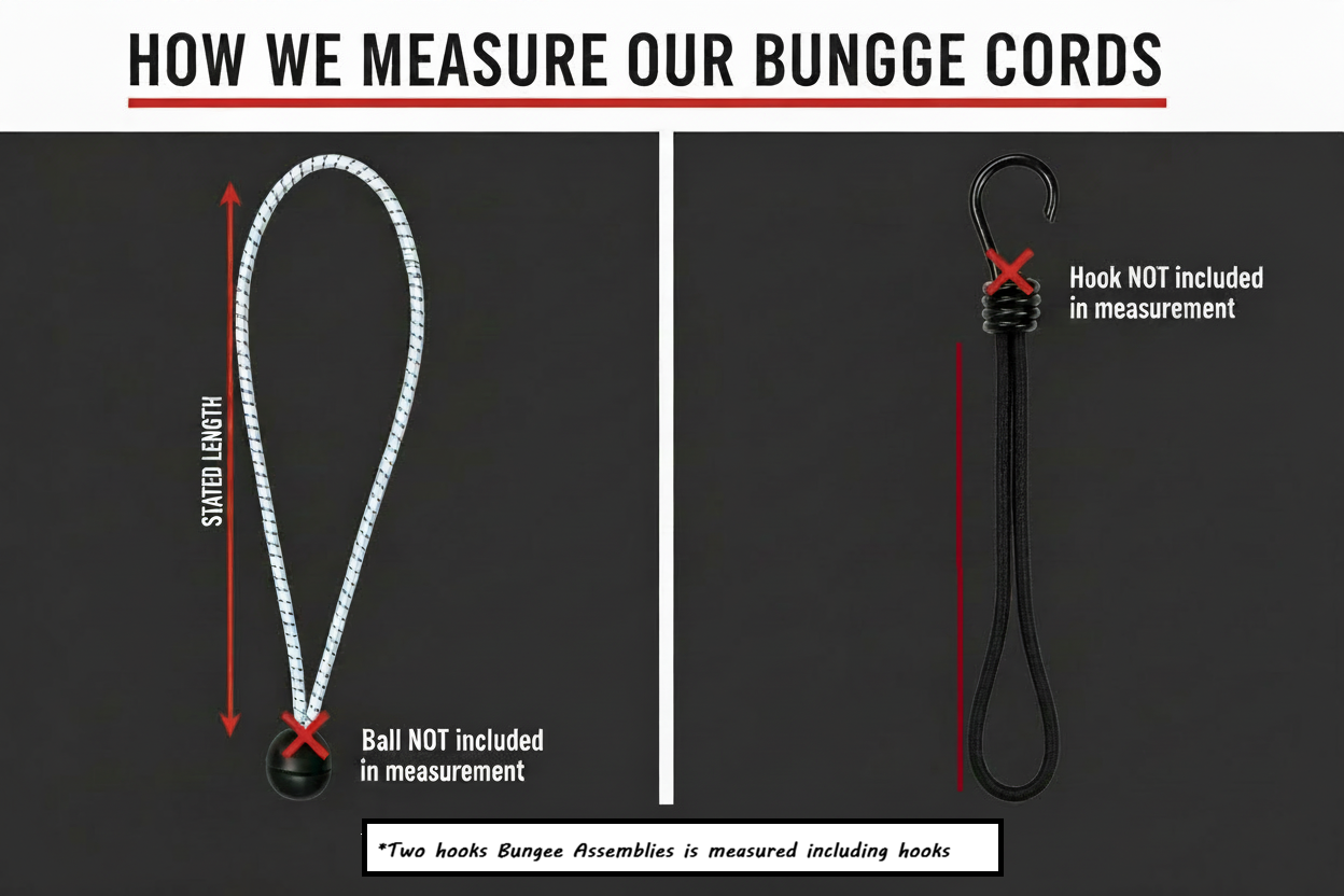Bungee cord loop tie-down with metal hook, black and light gray elastic loop