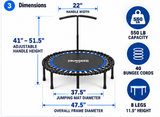 Bungee Fit 47.5-Inch Fitness Trampoline with Handlebar