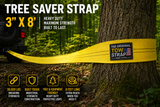3" × 8' Tree Saver Strap & Winch Extension – 30,000 lb Break Strength | Made in USA