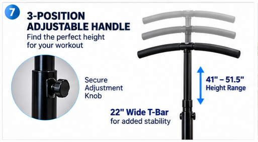 Bungee Fit 47.5-Inch Fitness Trampoline with Handlebar