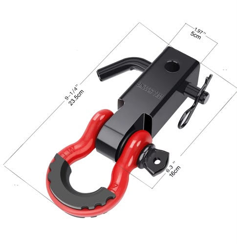 2-Inch Shackle Hitch Receiver with 3/4-Inch D-Ring – 45,000 lb Break Strength