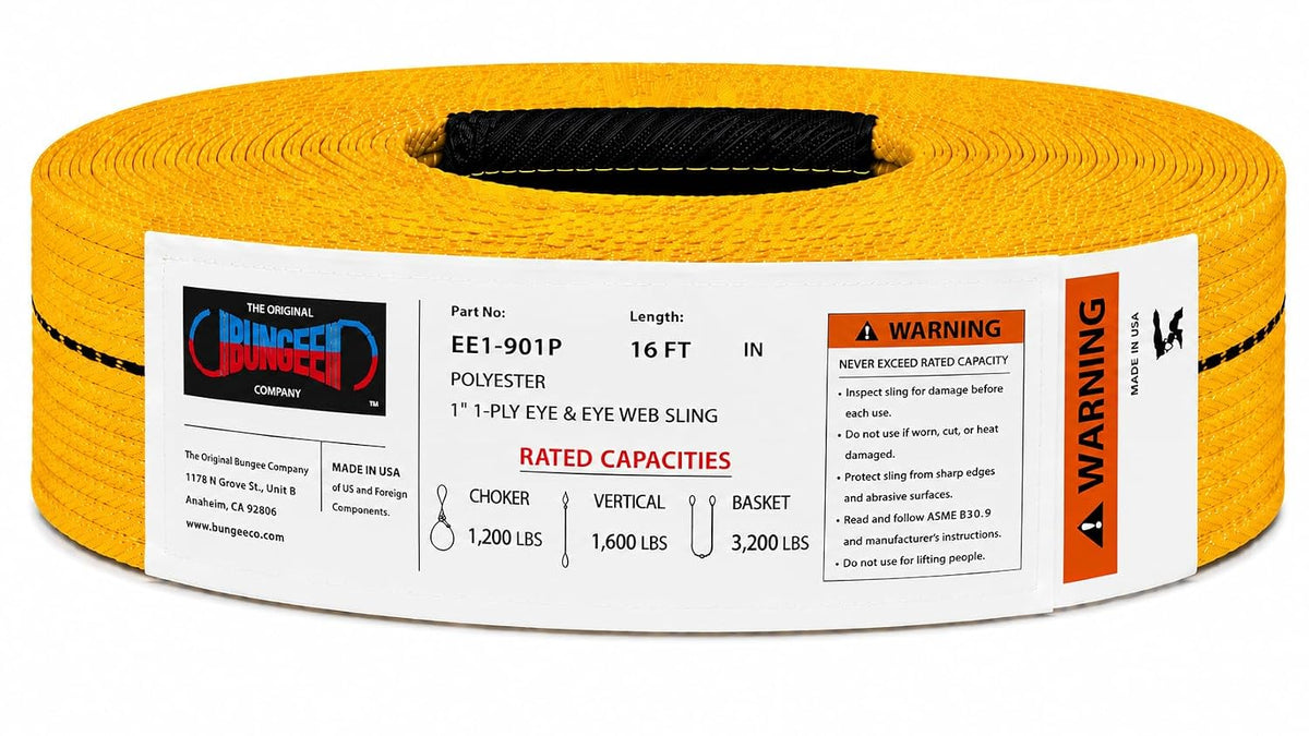 EE1-901 1" 1-Ply Eye & Eye Lifting Sling – USA Made
