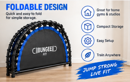 Bungee Fit 47.5-Inch Fitness Trampoline with Handlebar