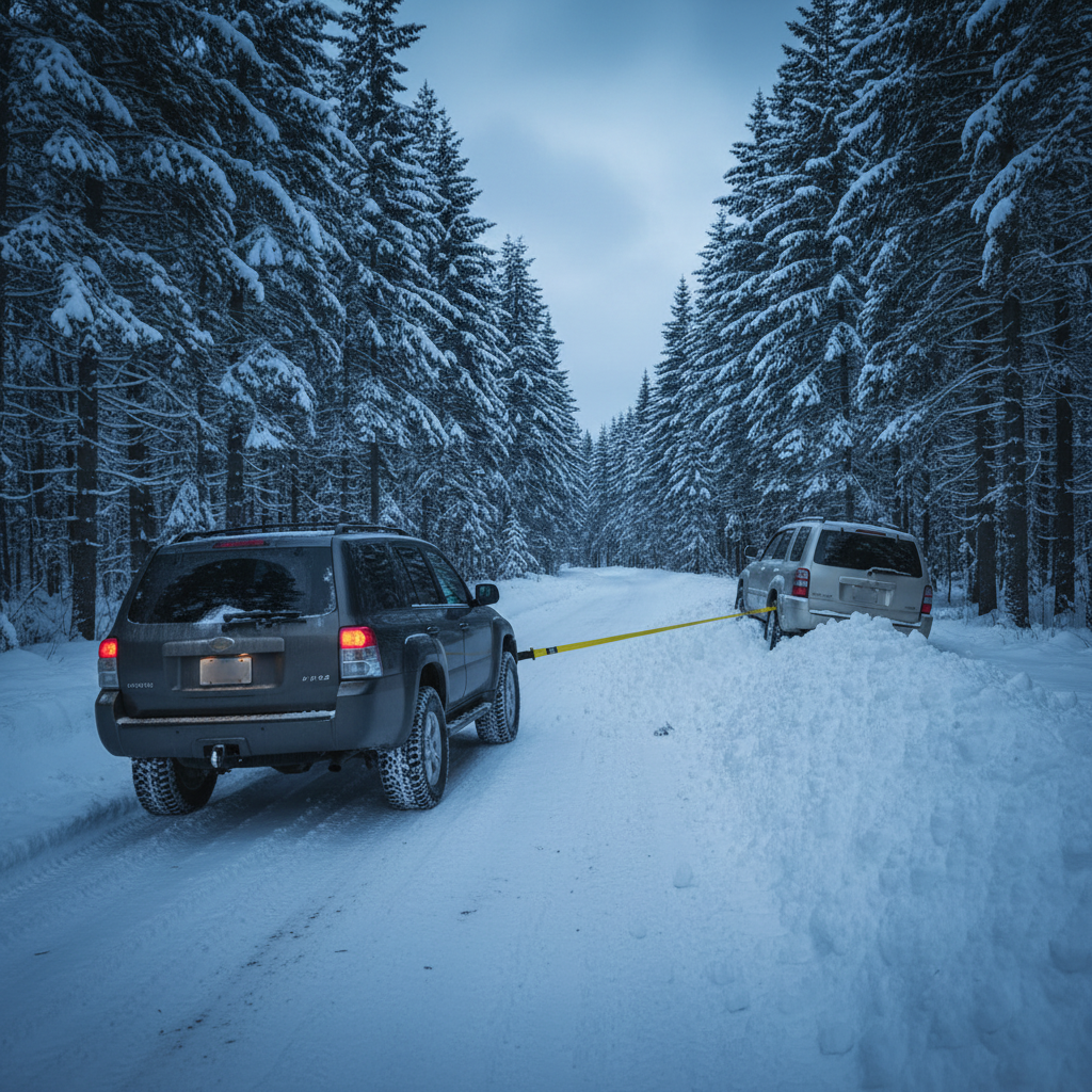 SUV Snow Recovery Scene