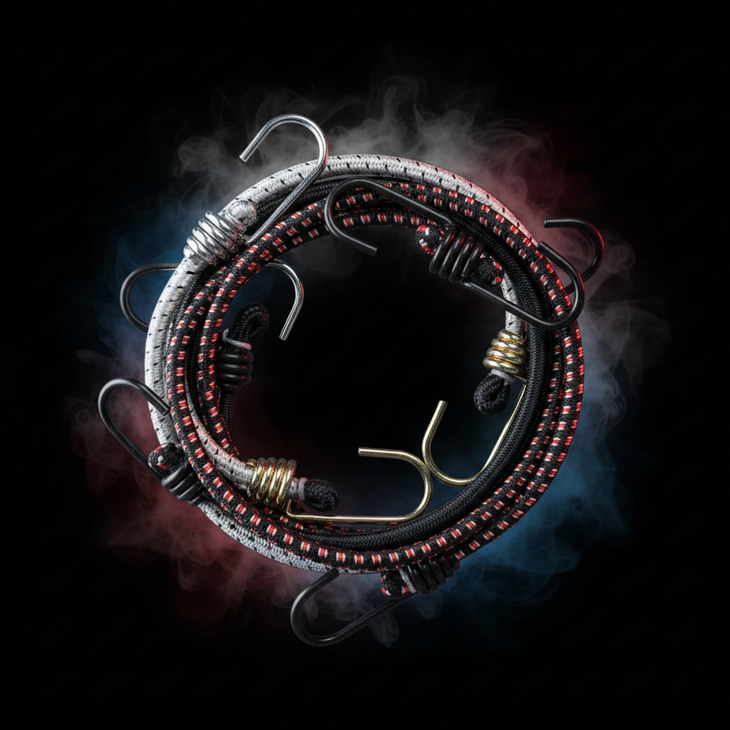 Heavy-duty finished bungee cord assemblies with hooks