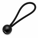 Bungee ball assembly with black ball and black braided cord