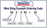Web sling example ordering code diagram with EE2-902 x 10' layout