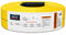 Yellow polyester web lifting sling roll with black eye and warning label