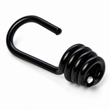 Black PVC-coated steel bungee cord hook product close-up