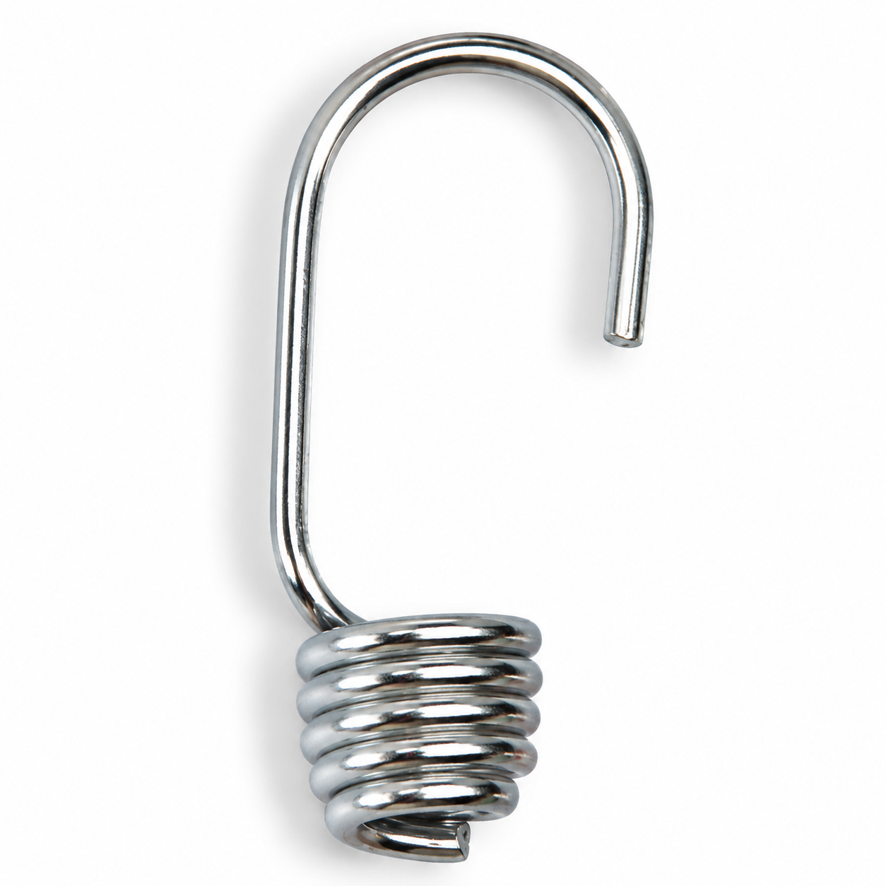 Grey stainless steel bungee cord hook product close-up