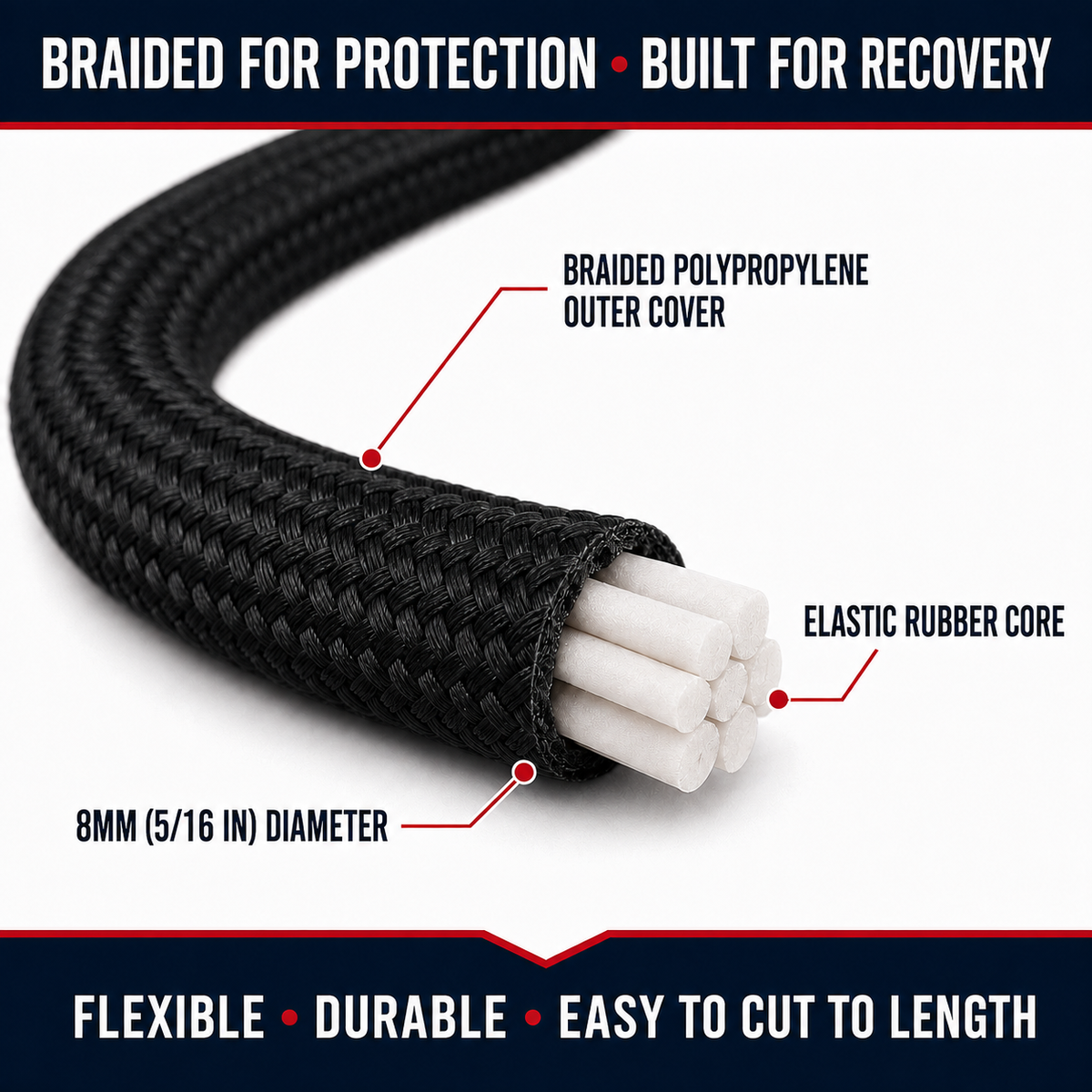 Polypropylene Bungee Cord – Cut Lengths & Spools | Multiple Colors