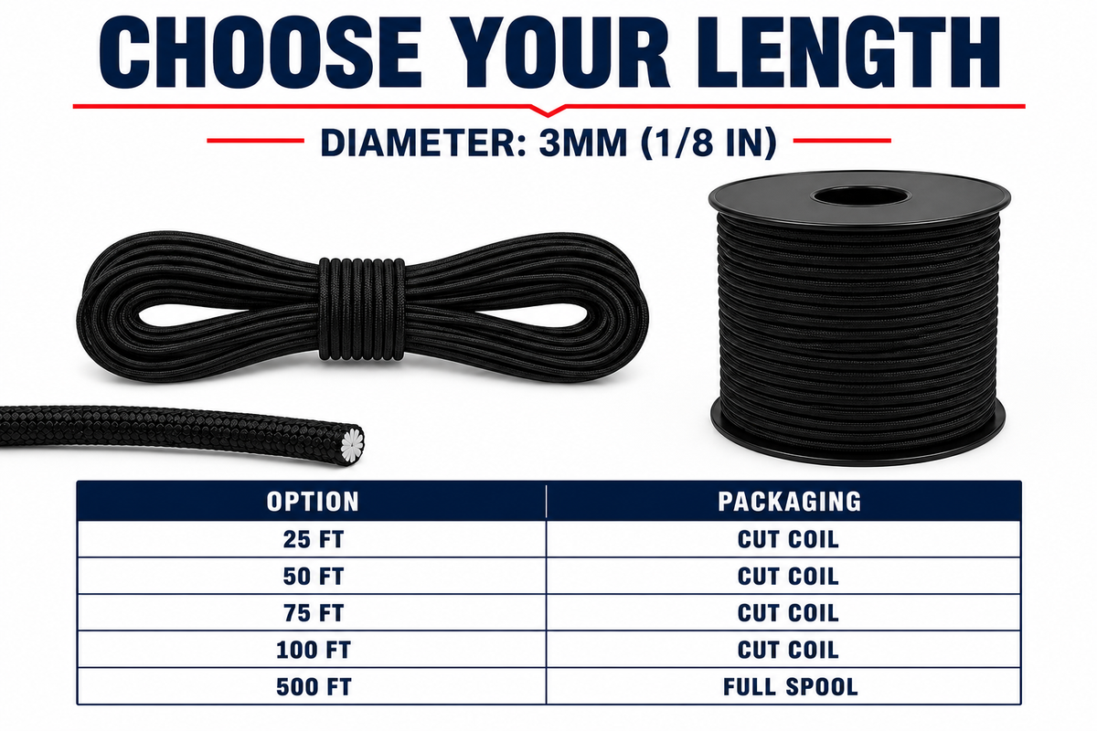 Polypropylene Bungee Cord – Cut Lengths & Spools | Multiple Colors