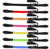 Bungee strap set with reflective multicolor straps and black buckles