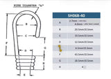 9mm (3/8-inch) bungee hook wire and coil dimensions diagram