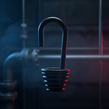 Black PVC-coated bungee hook securing red cord around a metal pipe
