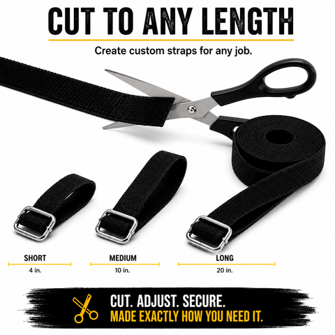 Hook-and-Loop Cinch Strap Kit – 15 ft Roll & 15 Buckles