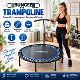 Bungee Fit Studio-grade bungee rebounder, 47.5-Inch Fitness Trampoline with Handlebar, , 40 cords, 8-leg frame, adjustable handle, 550 lb capacity
