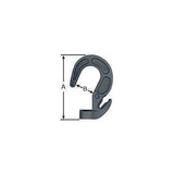 9mm adjustable hook size diagram with arrows A and B, side profile.