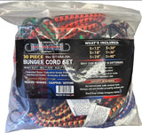 Made in USA 30-Piece Bungee Cord Set, 8 mm, 12–40 in