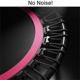 Trampoline bungee cord edge with black attachment clips, close-up