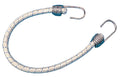 10mm (13/32" x 48") White with Black Tracer Nylon Bungee Cord Assembly with Stainless Steel Hooks