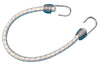 10mm (13/32" x 56") White with Black Tracer Nylon Bungee Cord Assembly with Stainless Steel Hooks