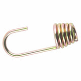 Gold dichromate bungee cord hook showing curved opening and coil grip