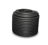 Dark rubber elastic cord spool with tightly coiled loops