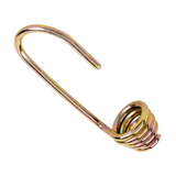Gold dichromate steel bungee hook side view with U-shaped opening