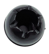 Black 25mm toggle canopy ball end cap, black plastic with split toggle